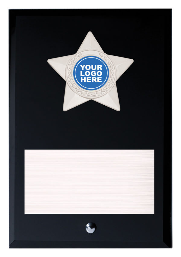 Star Black Glass Plaque 175mm