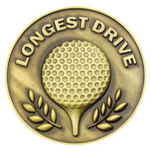 Golf - Longest Drive Metal Insert Gold