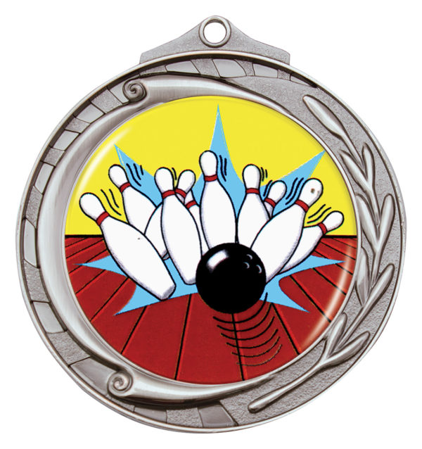 Wreath Medal Tenpin Strike Silver