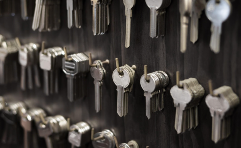Wall of keys at a Key Cutting shop