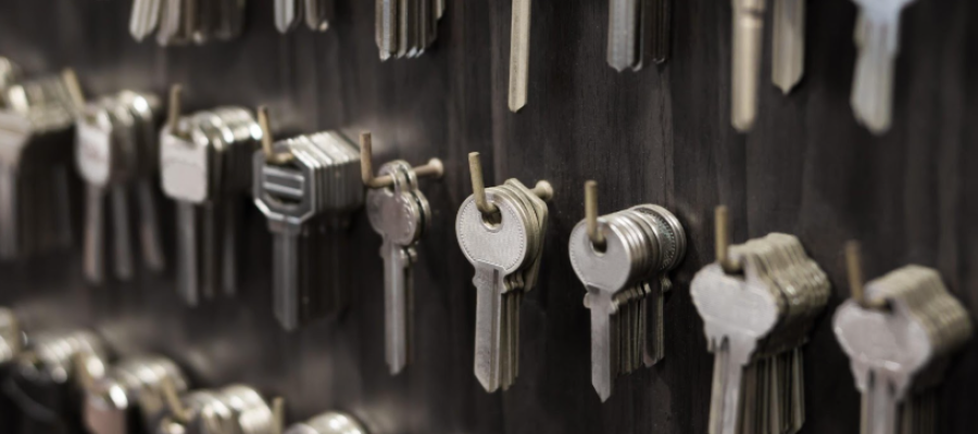 Wall of keys at a Key Cutting shop